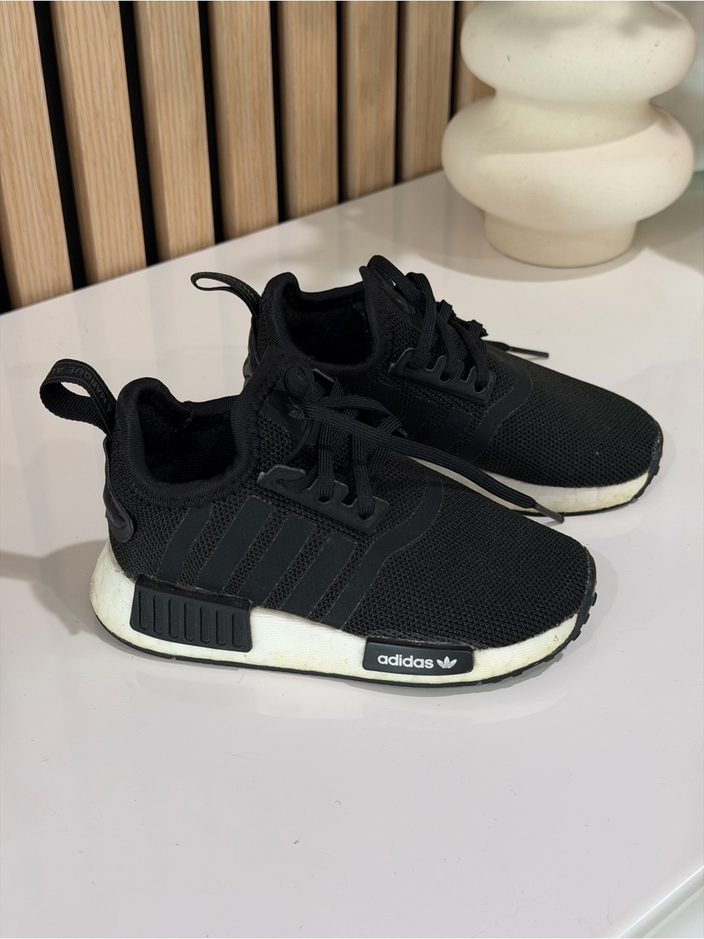 Baby Adidas Black & White Sneakers, Size 6